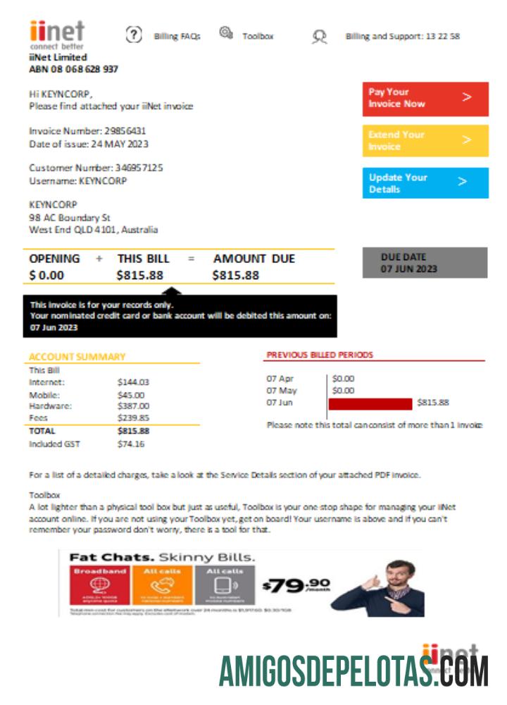 Projeto de lei de negócios de serviços públicos IiNet, SCR baixar para verificação